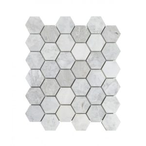 Alpina Carrara Honed Marble Hexagon Mosaic