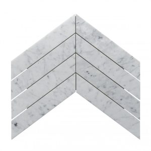 Carrara Honed Polished Marble Chevron Mosaic