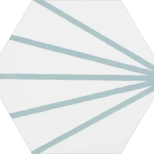 Lily Hex 2 Aqua Line Porcelain