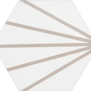 Lily Hex 2 White with Clay Line Porcelain