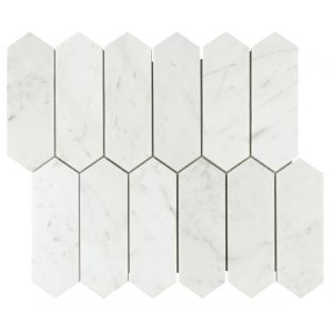 Picket Carrara White Marble Mosaic