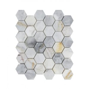 Arabescato Gold Honed Hexagon Mosaic