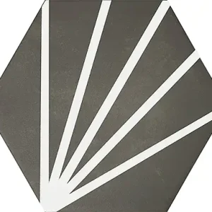 Lily Hex 2 Black Porcelain